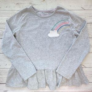 {Mini Boden} Rainbow Embroidered Peplum